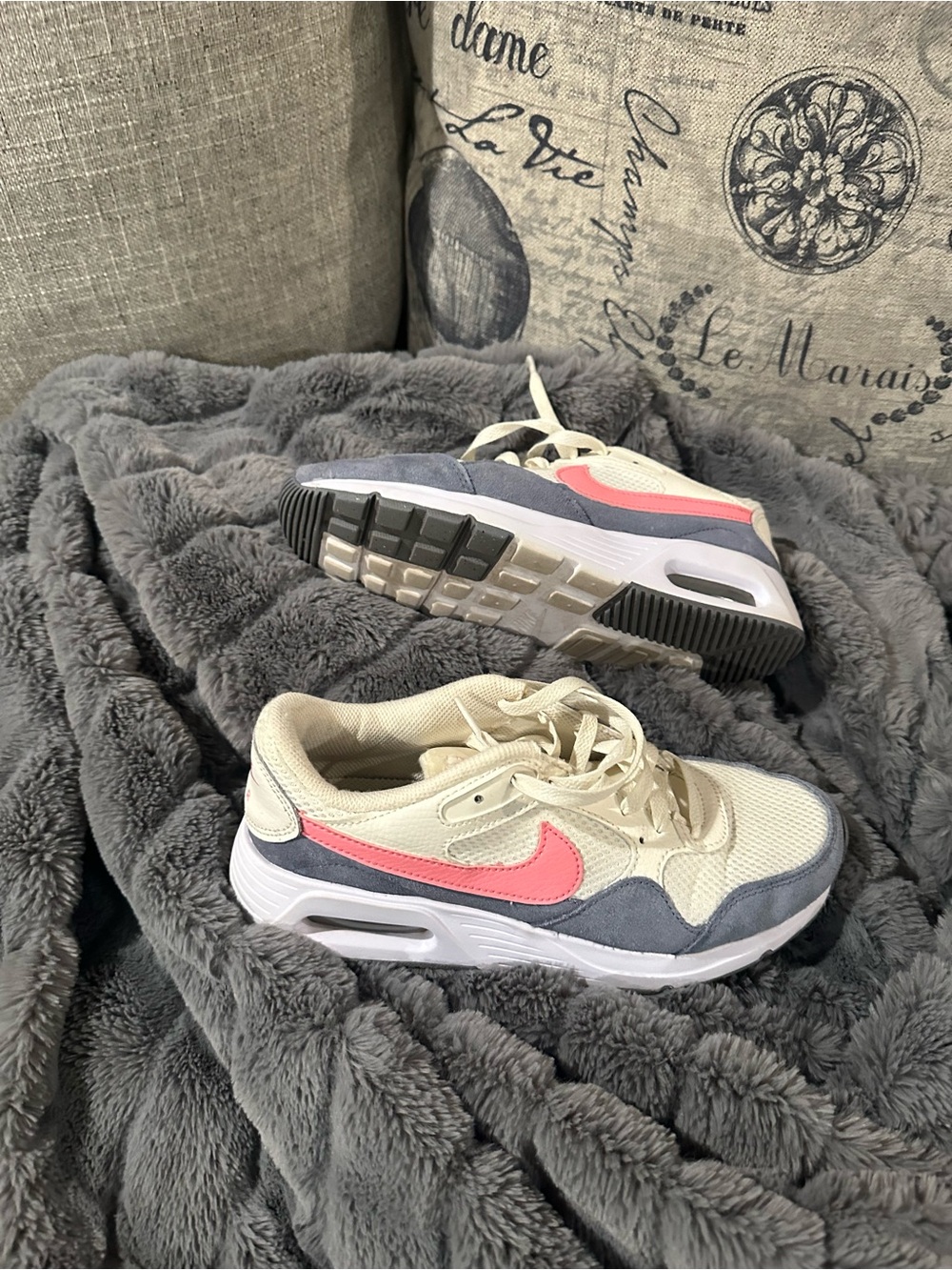 Nike Women's White, Pink & Gray Air Max-Style Sneakers - Picture 11 of 11